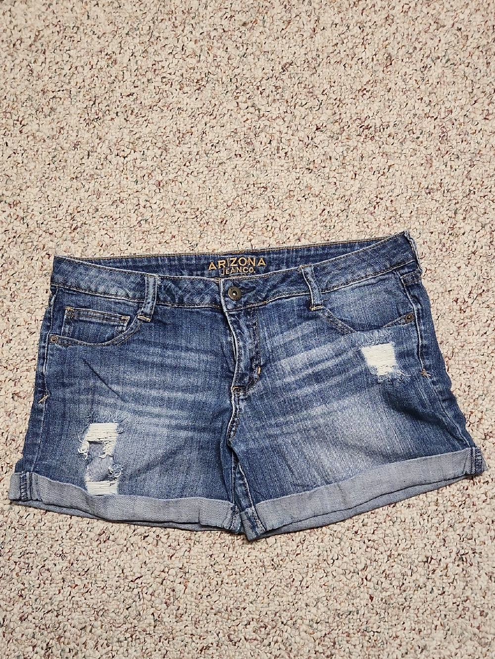 Women's Distressed Denim Shorts - Blue